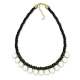 Ожерелье из белого жемчуга на чёрной нити 45 см